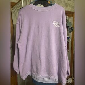 Aerie Lavender 'Keep It Real' Crew Neck Sweater